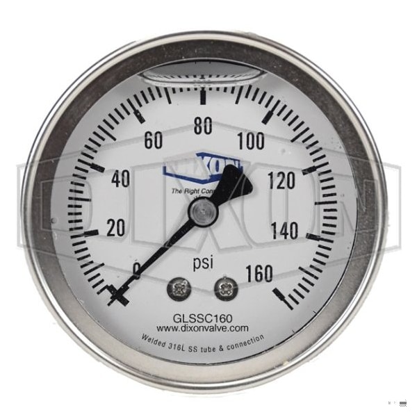 Gauge, 0 to 200 psi, 1/4 in NPT Connection, 2-1/2 in Dial, +/- 2-1-2 %, Glycerin Liquid Filled